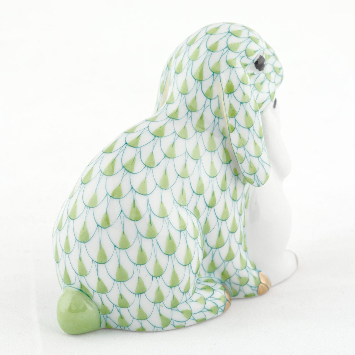 Herend Cuddling Bunnies Figurine – Key Lime, alternate view