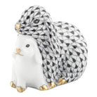 Herend Cuddling Bunnies figurine in Black with black fishnet pattern with gold accents on a white background