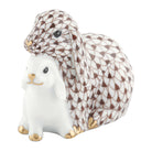 Cuddling Bunnies Figurine in hand-painted Chocolate porcelain by Herend of Hungary