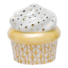 Butterscotch fishnet Cupcake Figurine figurine, hand-painted Herend porcelain with 24k gold accents