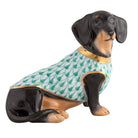 Green fishnet Dachshund with Sweater Figurine figurine, hand-painted Herend porcelain with 24k gold accents