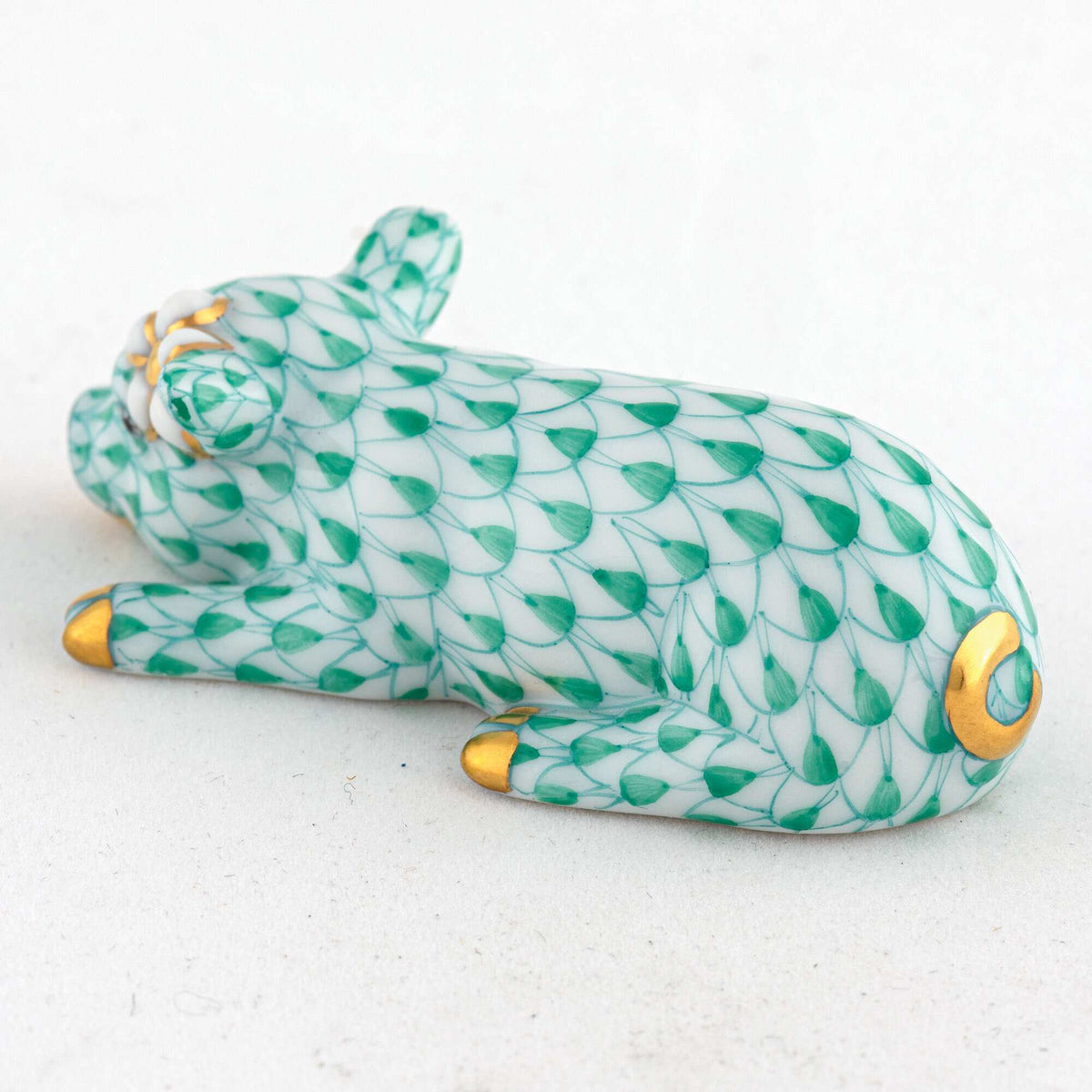 Herend Daisy the Pig Figurine – Green, alternate view