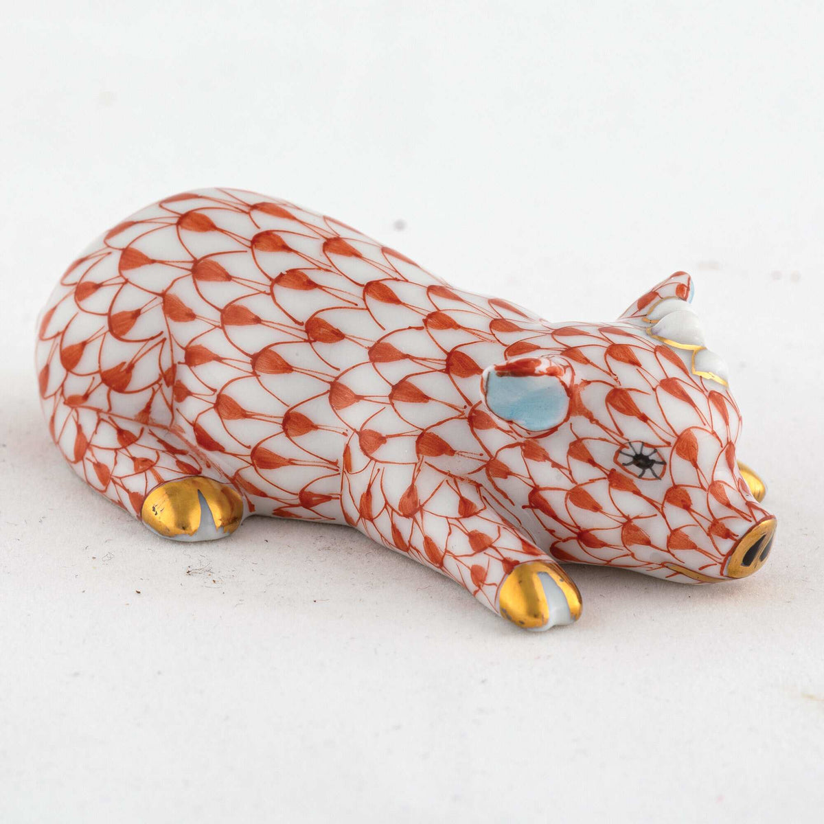 Herend Daisy the Pig Figurine – Rust, alternate view