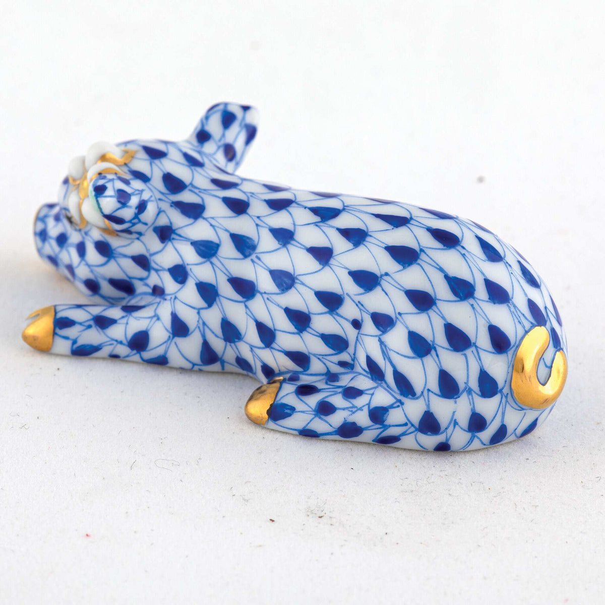 Herend Daisy the Pig Figurine – Sapphire, alternate view