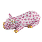Daisy the Pig Figurine in hand-painted Raspberry porcelain by Herend of Hungary