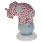 Raspberry fishnet Dancing Elephant Figurine figurine, hand-painted Herend porcelain with 24k gold accents