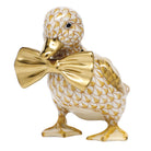 Hand-painted Herend Dashing Duckling Figurine in fine porcelain, 3in L X 2.5in H, on a white background
