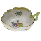 Hand-painted Herend Deep Leaf Dish in fine porcelain, 1.5in H, on a white background