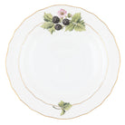 Hand-painted Herend Dessert Plate - Blackberry in fine porcelain, 8.25in D, on a white background