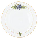 Hand-painted Herend Dessert Plate - Blueberry in fine porcelain, 8.25in D, on a white background