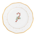 Hand-painted Herend Dessert Plate - Candy Cane in fine porcelain, 8.25in D, on a white background