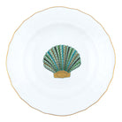 Herend Dessert Plate porcelain figurine painted in the Green fishnet pattern