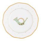 Hand-painted Herend Dessert Plate - Horn in fine porcelain, 8.25in D, on a white background