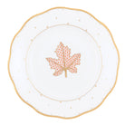 Hand-painted Herend Dessert Plate - Maple Leaf in fine porcelain, 8.25in D, on a white background