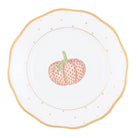 Hand-painted Herend Dessert Plate - Pumpkin in fine porcelain, 8.25in D, on a white background