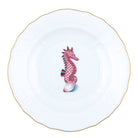 Herend Dessert Plate porcelain figurine painted in the Raspberry fishnet pattern
