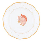 Hand-painted Herend Dessert Plate - Squirrel in fine porcelain, 8.25in D, on a white background