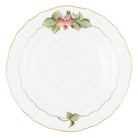 Hand-painted Herend Dessert Plate - Strawberry in fine porcelain, 8.25in D, on a white background