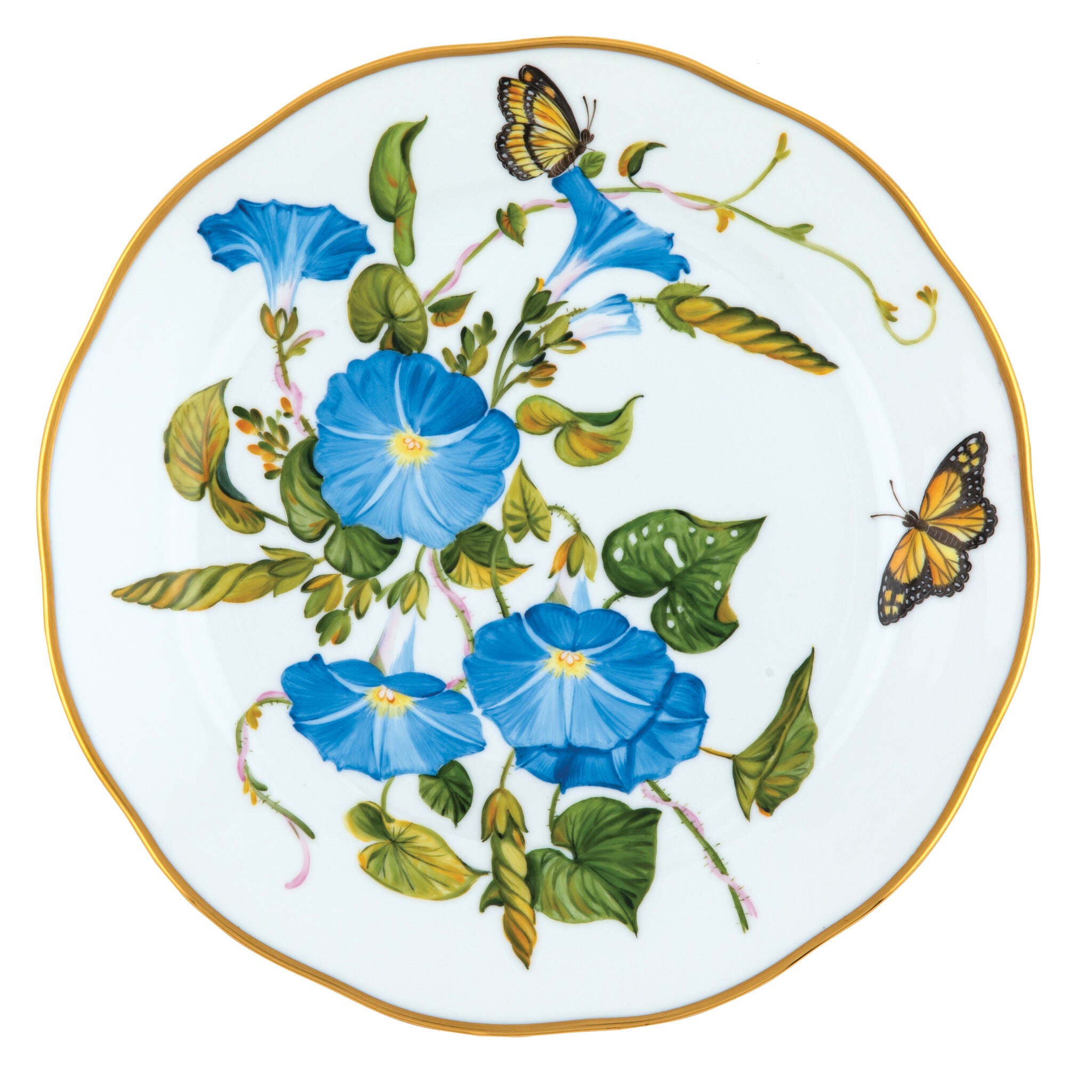 Herend Dinner Plate porcelain figurine painted in the Multicolor (4) fishnet pattern