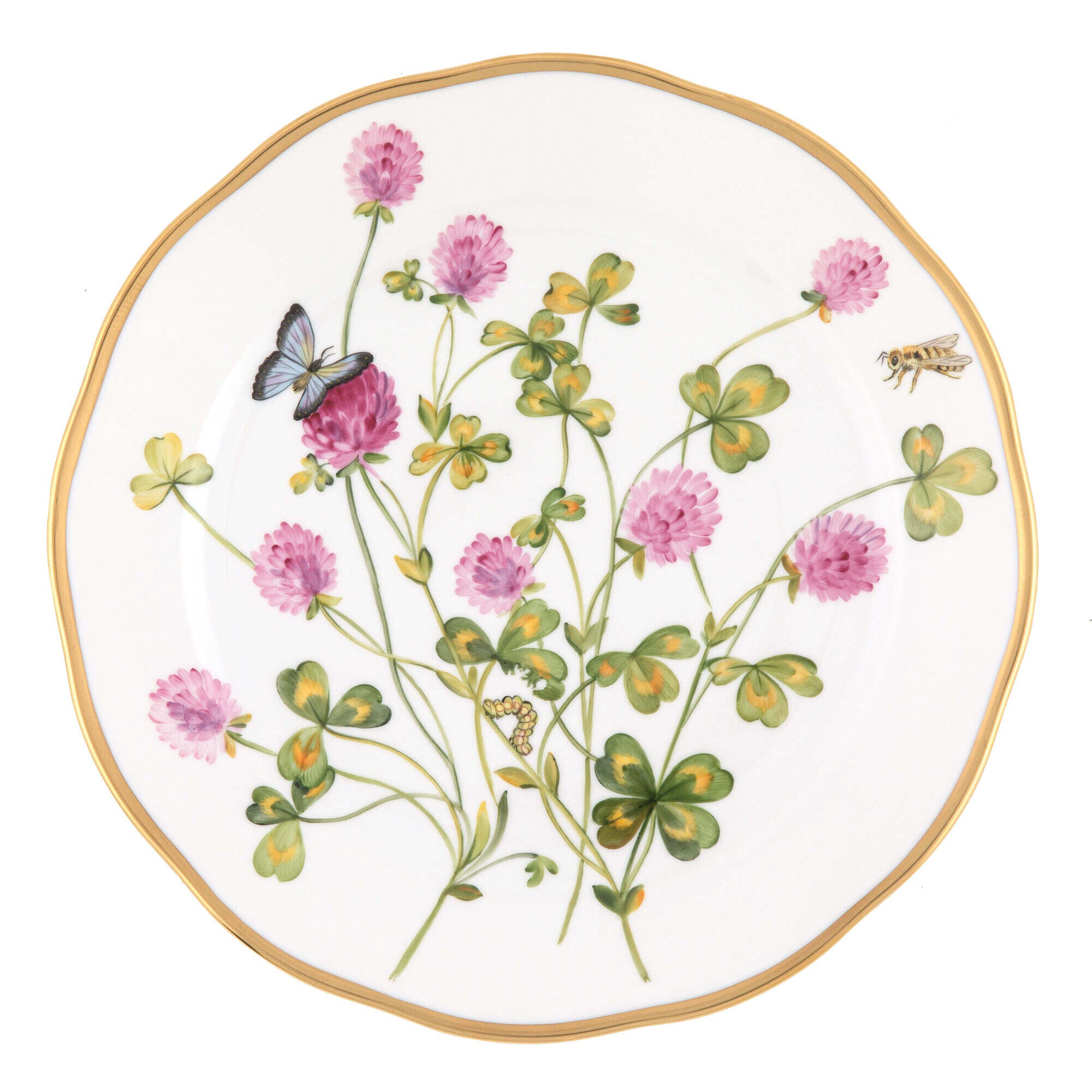 Herend Dinner Plate porcelain figurine painted in the Multicolor (8) fishnet pattern