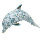 Hand-painted Herend Dolphin Figurine in fine porcelain, 11.5in L X 7in H, on a white background
