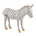 Hand-painted Herend Donkey Figurine in fine porcelain, 5.75in L X 1.5in W X 4.75in H, on a white background