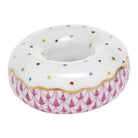 Hand-painted Herend Donut Figurine in Raspberry fishnet porcelain on a white background