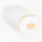 Herend Double Heart Box – Butterscotch, alternate view