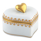 Herend Double Heart Box in Butterscotch