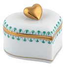Herend Double Heart Box in Green