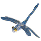 Hand-painted Herend Dragonfly Figurine in Blue fishnet porcelain on a white background