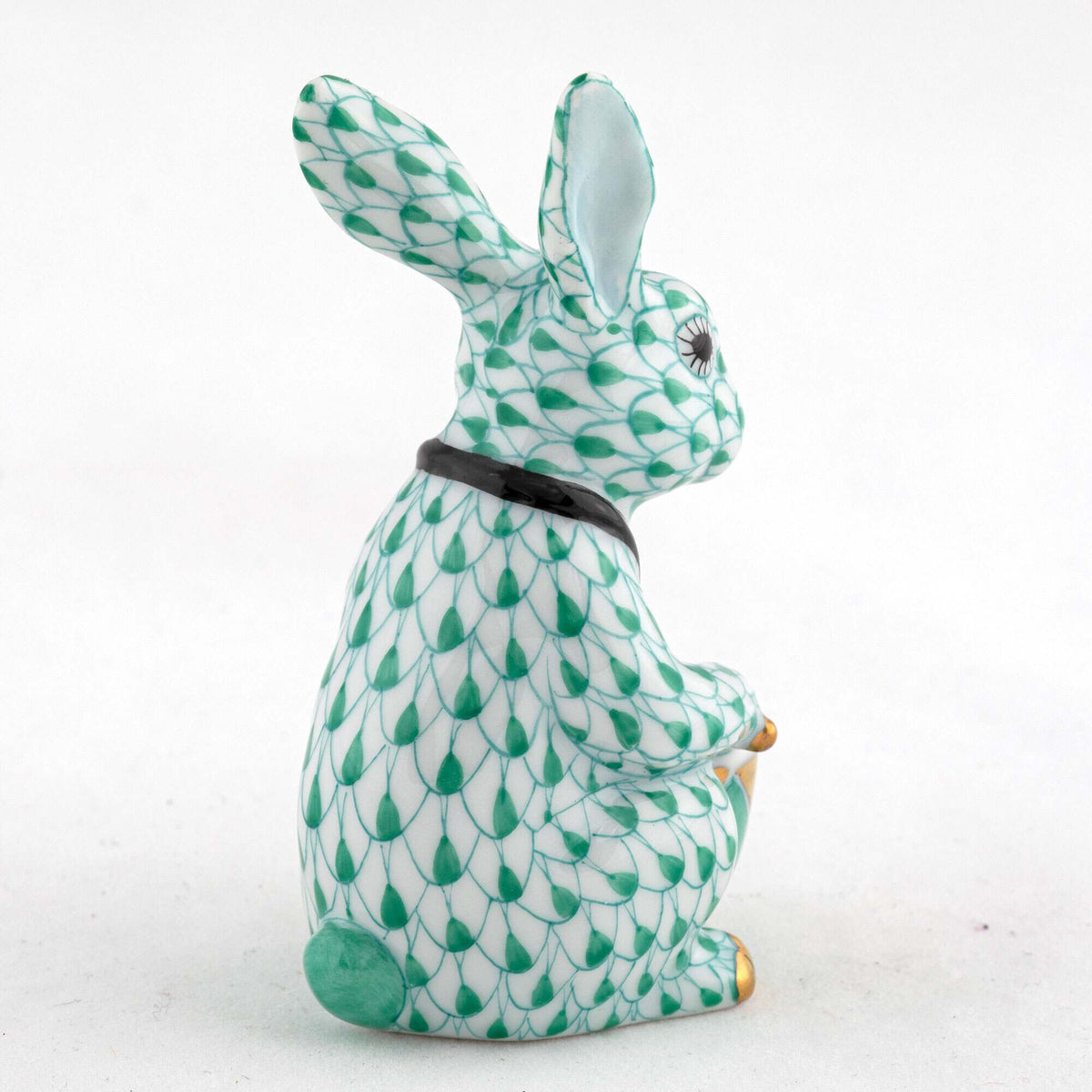 Herend Drummer Bunny Figurine – Green, alternate view