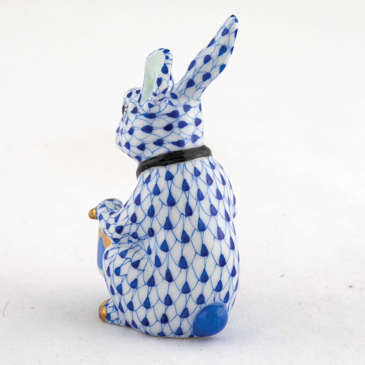 Herend Drummer Bunny Figurine – Sapphire, alternate view