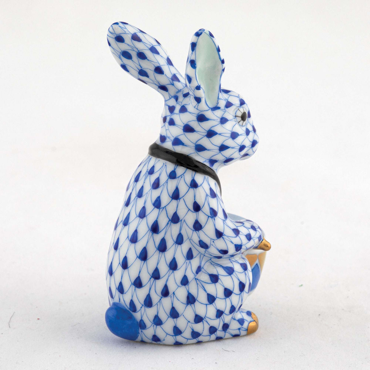 Herend Drummer Bunny Figurine – Sapphire, alternate view