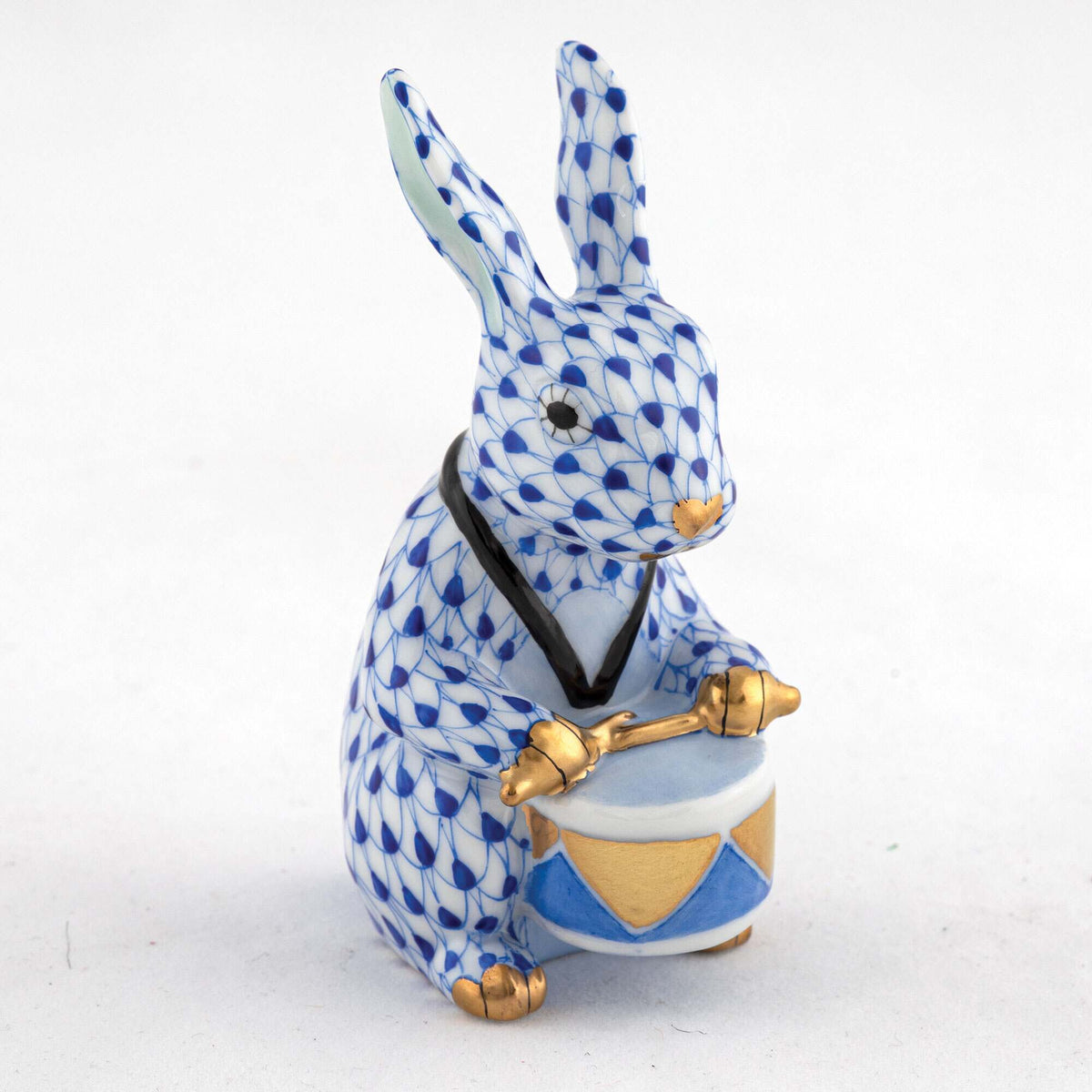 Herend Drummer Bunny Figurine – Sapphire, alternate view