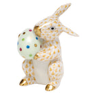 Herend Easter Bunny Figurine porcelain figurine painted in the Butterscotch fishnet pattern