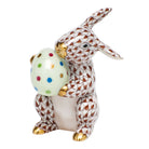 Hand-painted Herend Easter Bunny Figurine in Chocolate fishnet porcelain on a white background