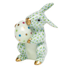 Herend Easter Bunny Figurine porcelain figurine painted in the Key Lime fishnet pattern