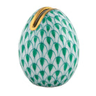Egg Place Card Holder in hand-painted Green porcelain by Herend of Hungary