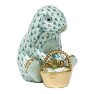 Green fishnet Eggstravagant Rabbit Figurine figurine, hand-painted Herend porcelain with 24k gold accents