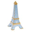 Blue fishnet Eiffel Tower Figurine figurine, hand-painted Herend porcelain with 24k gold accents