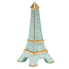 Herend Eiffel Tower Figurine porcelain figurine painted in the Green fishnet pattern