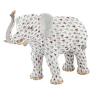 Hand-painted Herend Elephant Luck Figurine in Multicolor fishnet porcelain on a white background
