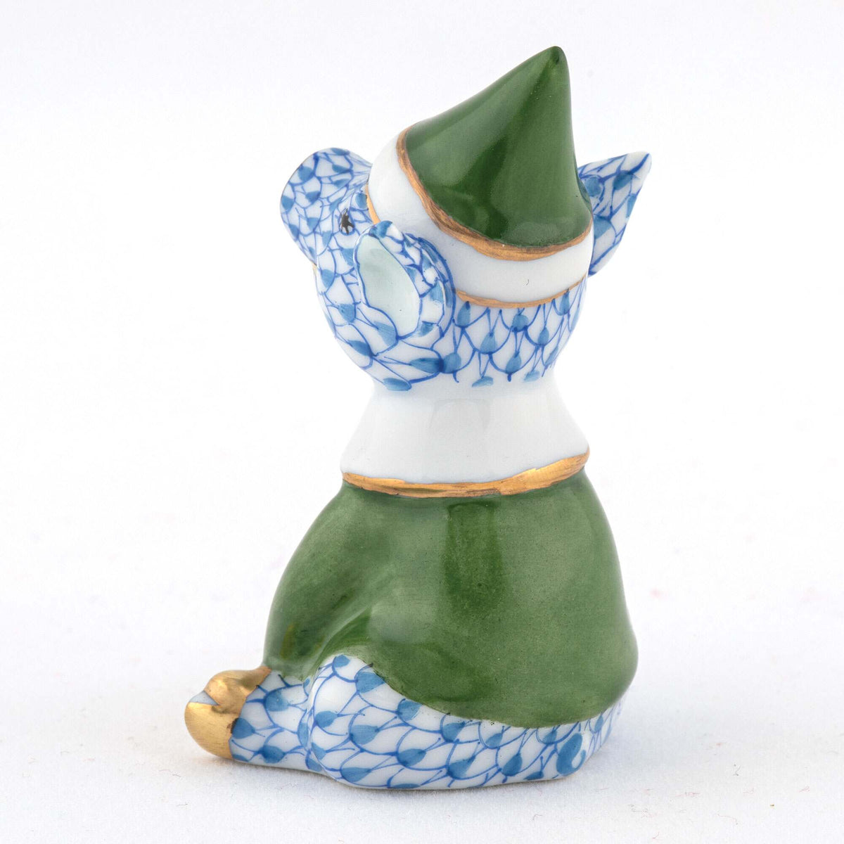 Herend Elf Piggy Figurine – Blue, alternate view