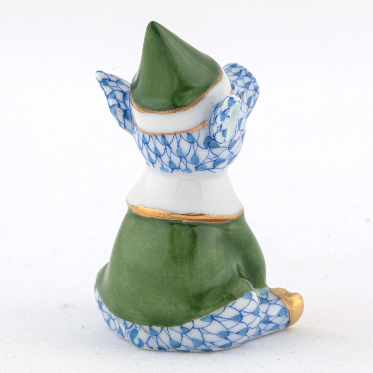 Herend Elf Piggy Figurine – Blue, alternate view