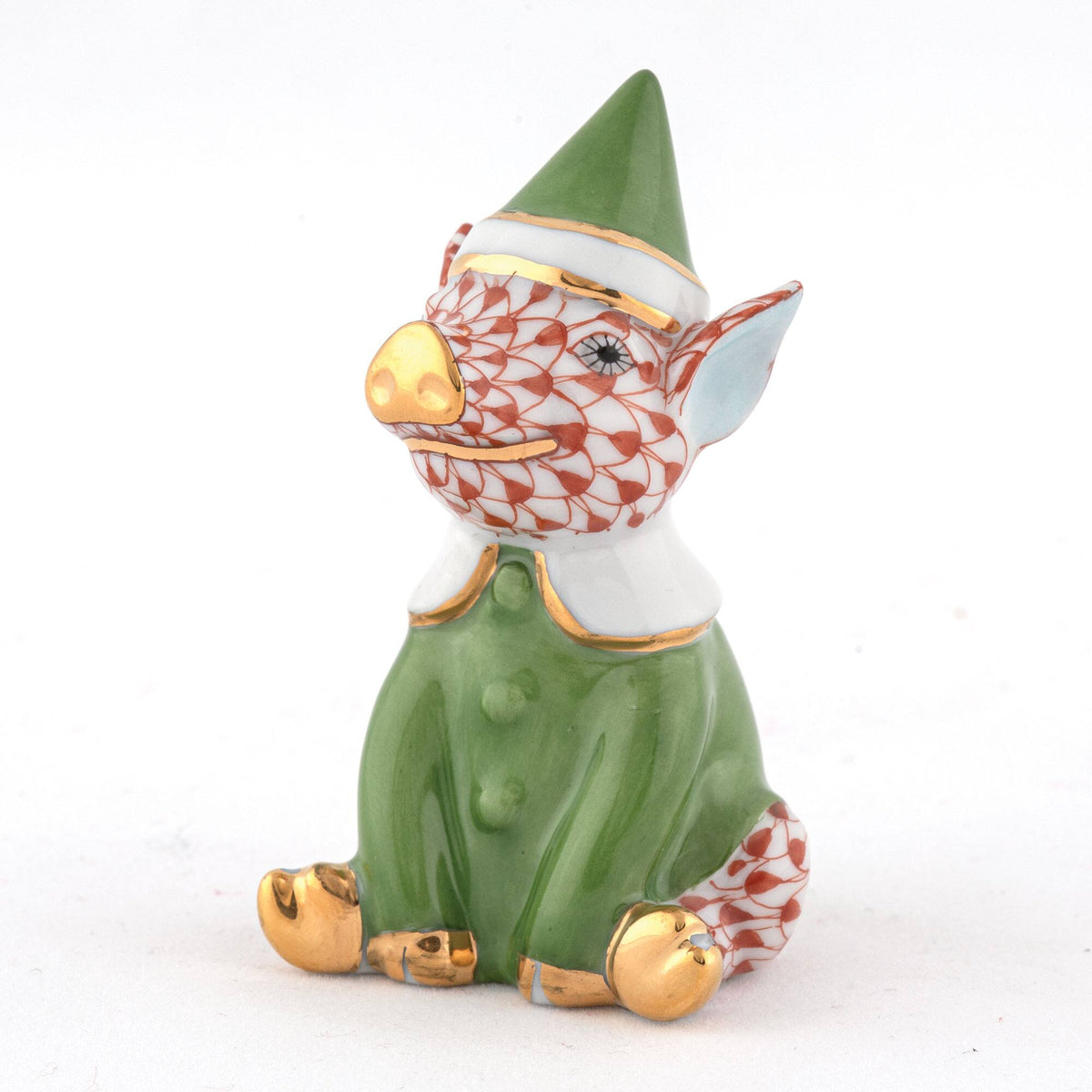 Herend Elf Piggy Figurine – Rust, alternate view