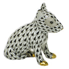 Hand-painted Herend English Bull Terrier Puppy Figurine in fine porcelain, 2.25in L X 2in H, on a white background