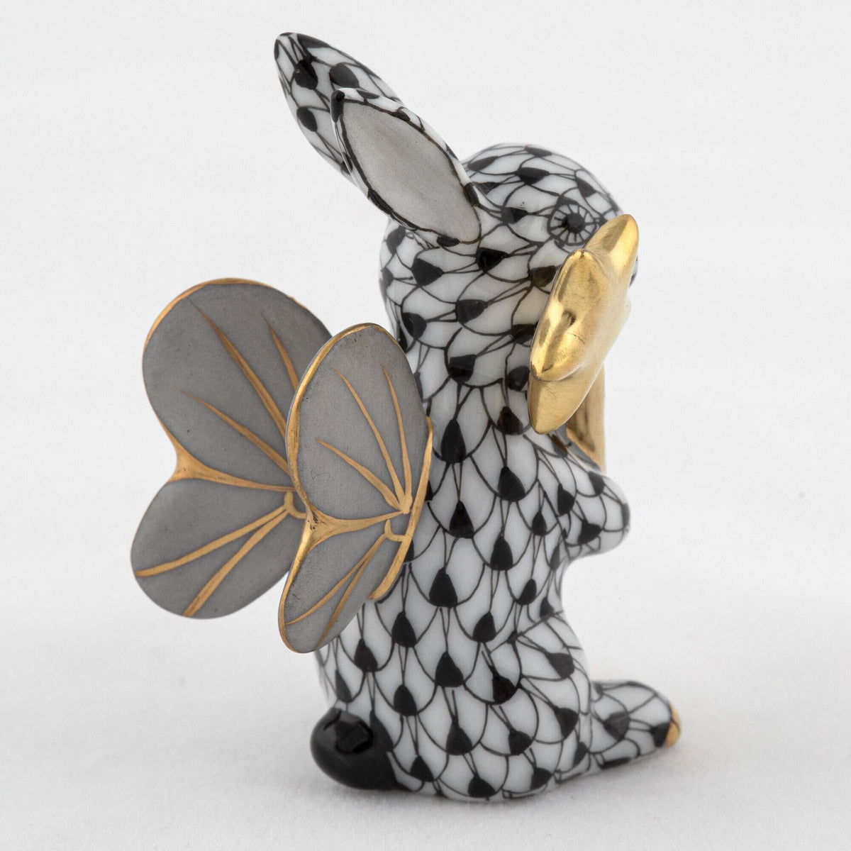 Herend Fairy Bunny Figurine – Black, alternate view