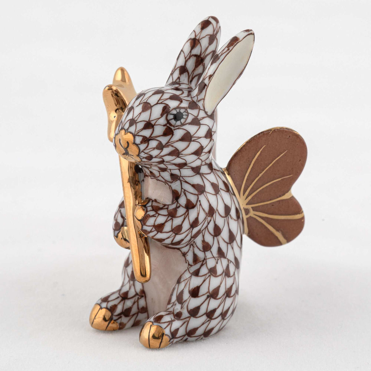 Herend Fairy Bunny Figurine – Chocolate, alternate view
