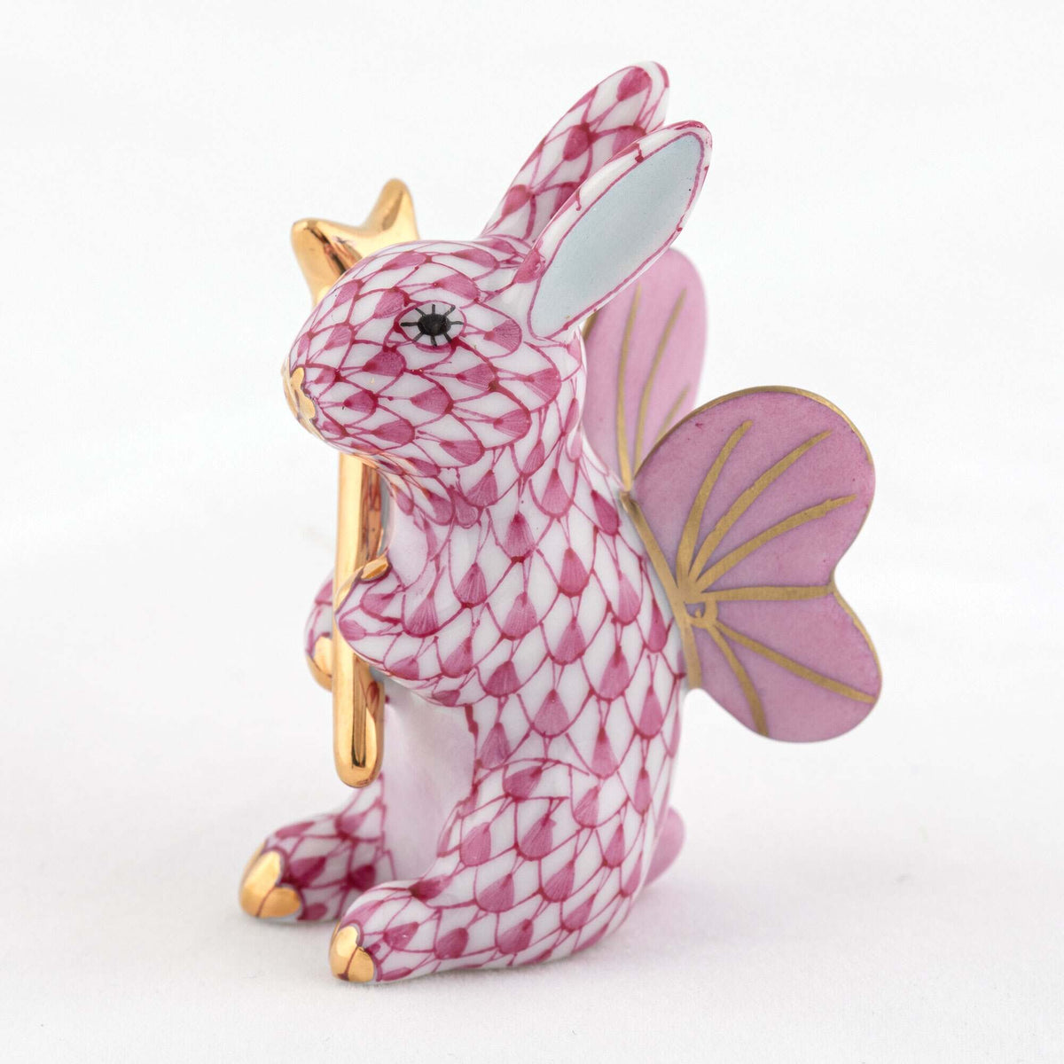 Herend Fairy Bunny Figurine – Raspberry, alternate view